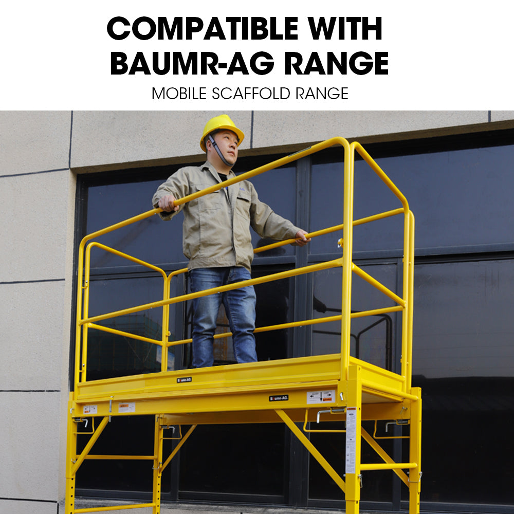 Heavy-Duty Safety Guard Rail for Mobile Scaffolds - Steel, 0.61 Meter