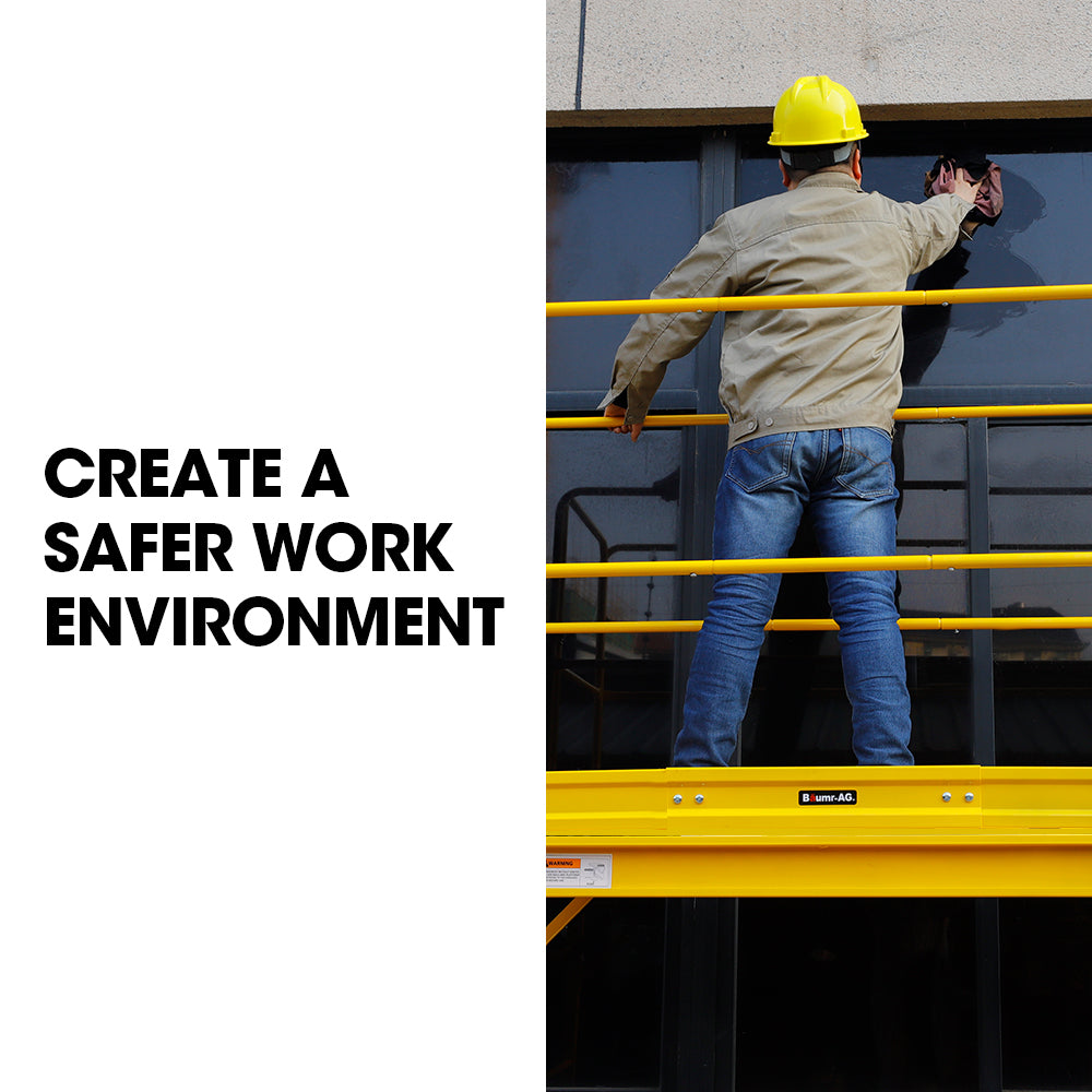 Heavy-Duty Safety Guard Rail for Mobile Scaffolds - Steel, 0.61 Meter