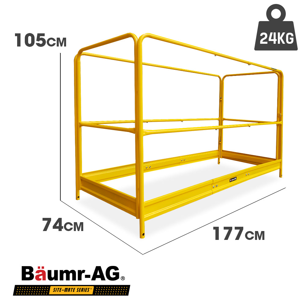 Heavy-Duty Safety Guard Rail for Mobile Scaffolds - Steel, 0.61 Meter
