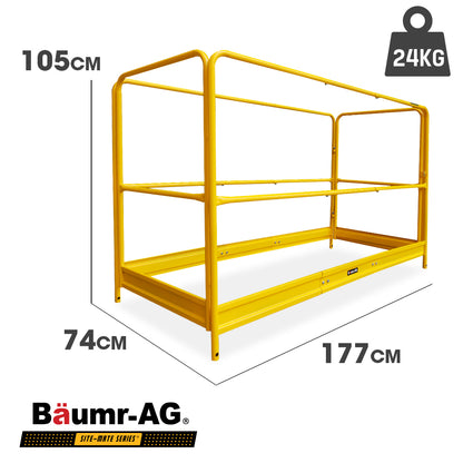 Heavy-Duty Safety Guard Rail for Mobile Scaffolds - Steel, 0.61 Meter
