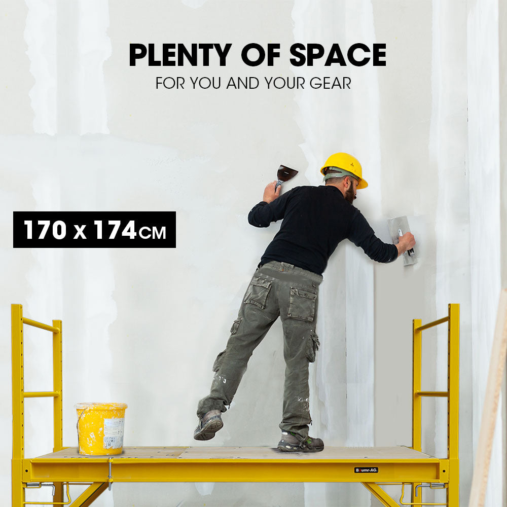 Adjustable Mobile Scaffolding with Trapdoor, 450kg Capacity, 0.7m-1.87m Height