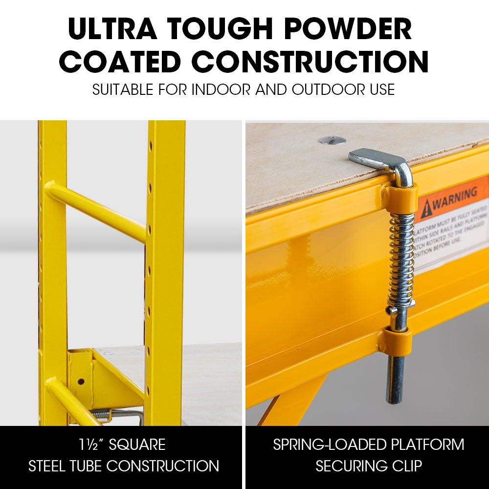 Adjustable Mobile Scaffolding with Trapdoor, 450kg Capacity, 0.7m-1.87m Height