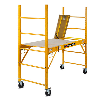 Adjustable Mobile Scaffolding with Trapdoor, 450kg Capacity, 0.7m-1.87m Height