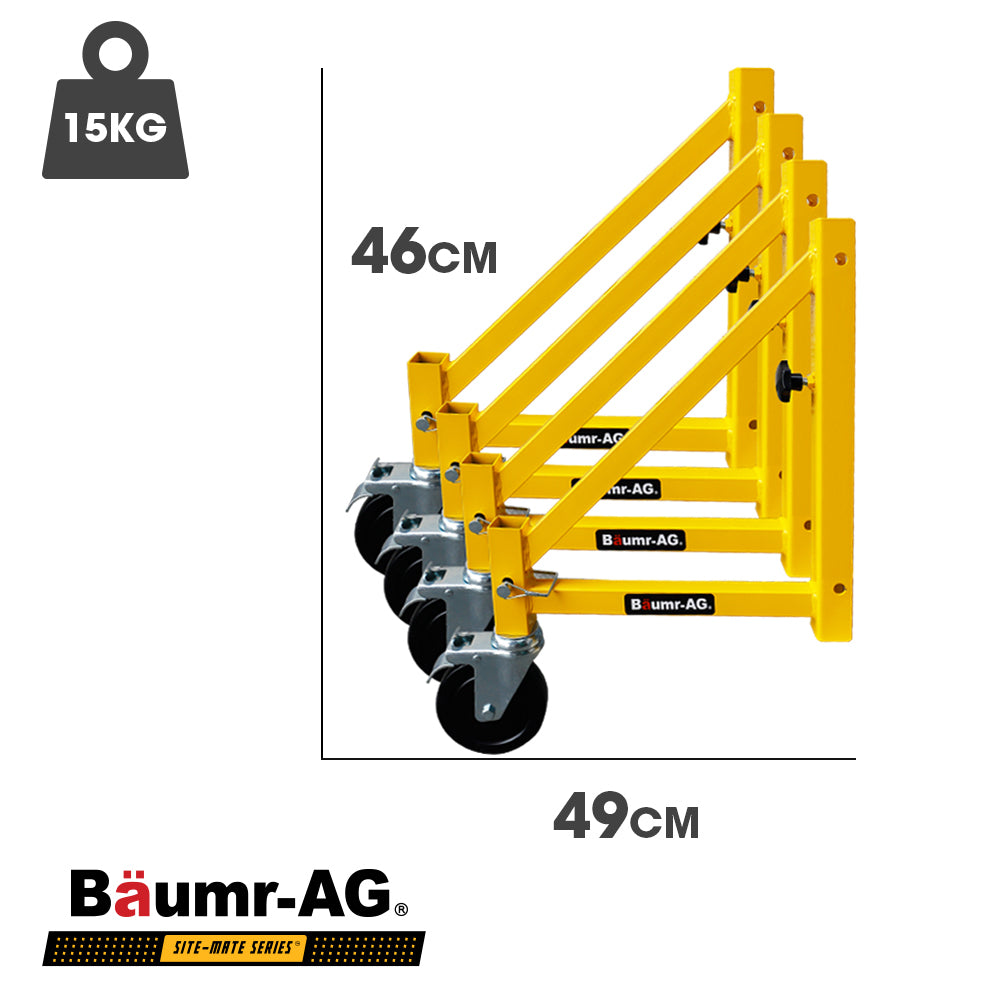 Adjustable Mobile Scaffold Outrigger Wheel Set - 4pc, 0.13m Lockable Wheels