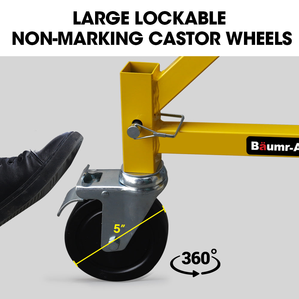 Adjustable Mobile Scaffold Outrigger Wheel Set - 4pc, 0.13m Lockable Wheels