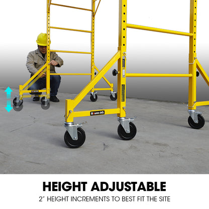 Adjustable Mobile Scaffold Outrigger Wheel Set - 4pc, 0.13m Lockable Wheels
