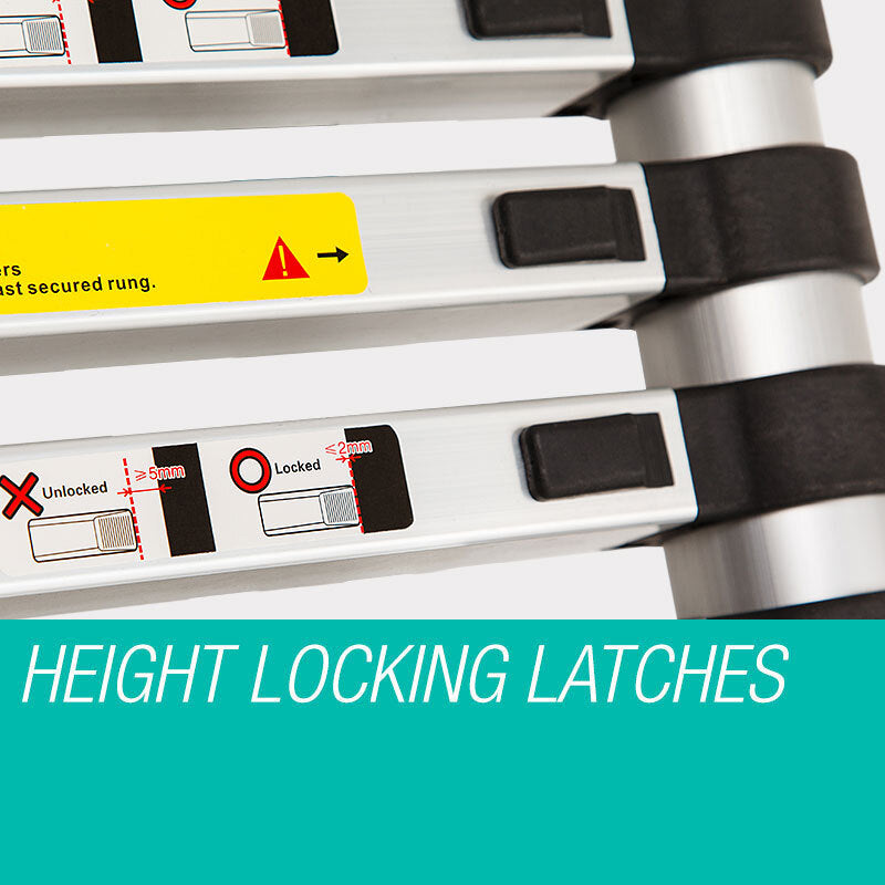2m Multi-Adjustable Aluminium Telescopic Ladder with 120kg Capacity