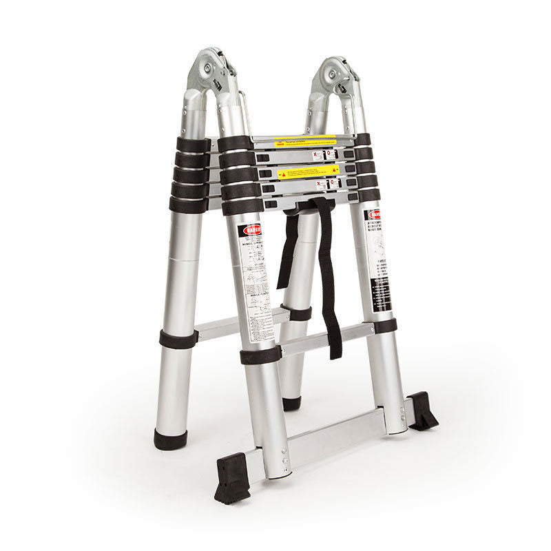 3.8m Telescopic Folding Ladder, Aluminium Alloy, 120kg Capacity, Safety Certified