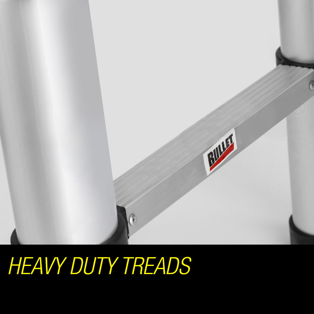 3.8m Telescopic Aluminium Ladder - Lightweight, Compact, and Safe Design