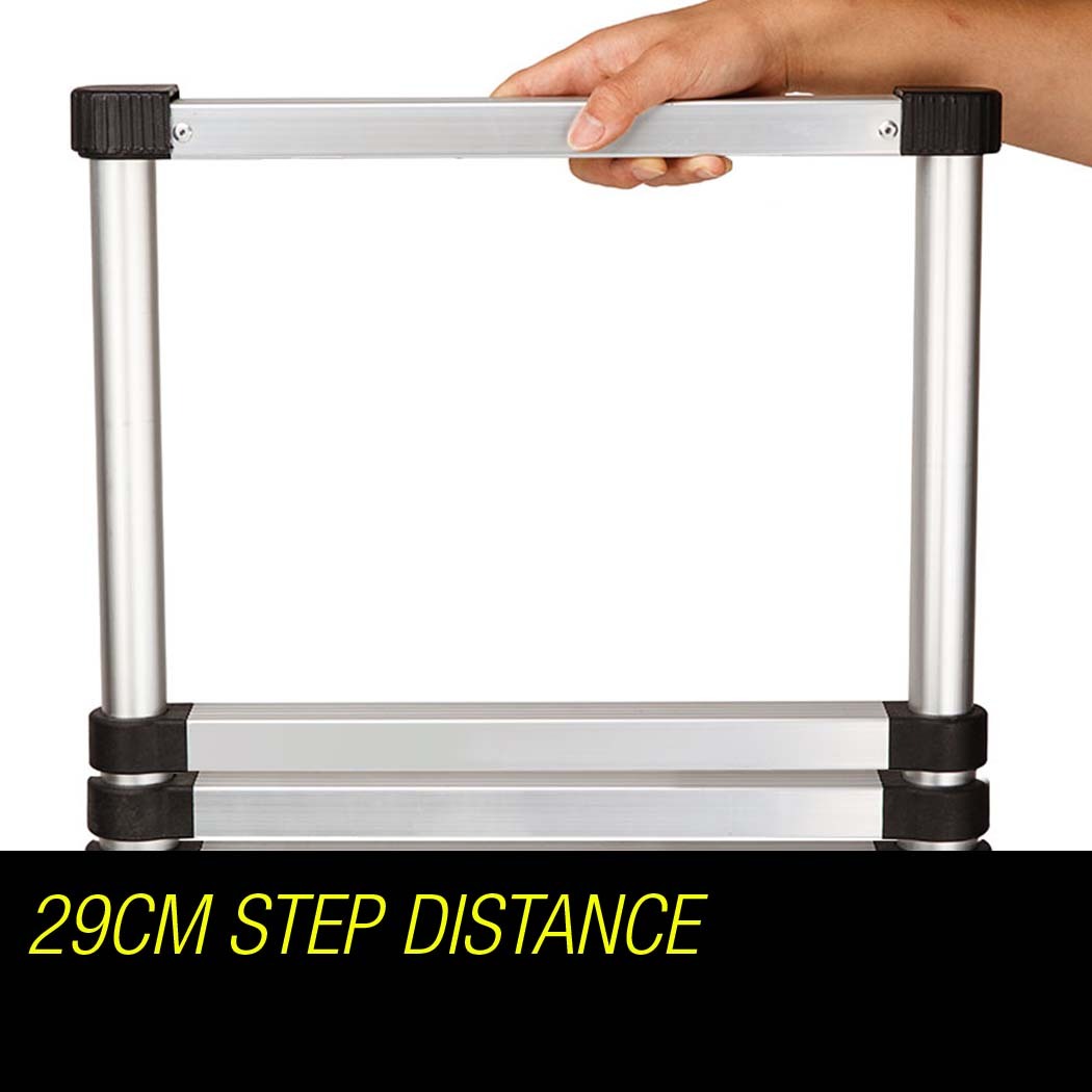 3.8m Telescopic Aluminium Ladder - Lightweight, Compact, and Safe Design