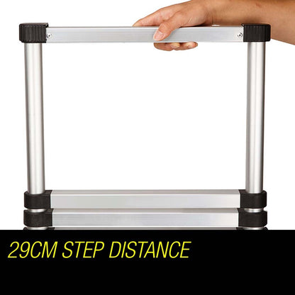 3.8m Telescopic Aluminium Ladder - Lightweight, Compact, and Safe Design