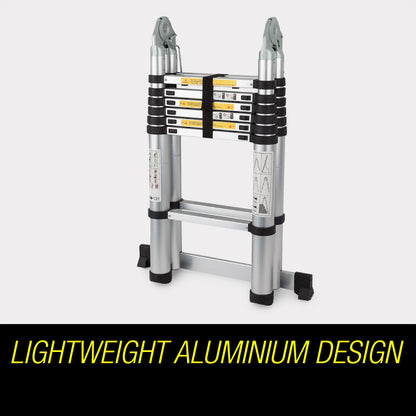 4.43m Aluminum Telescopic Folding Ladder with 120kg Capacity and Safety Features