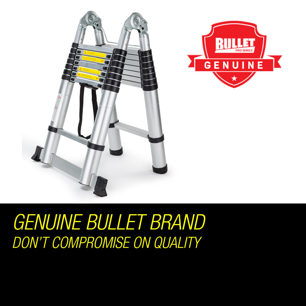 5m Telescopic Aluminium Ladder, 17kg Lightweight Extendable with Safety Features