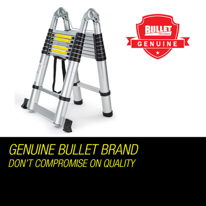 5m Telescopic Aluminium Ladder, 17kg Lightweight Extendable with Safety Features