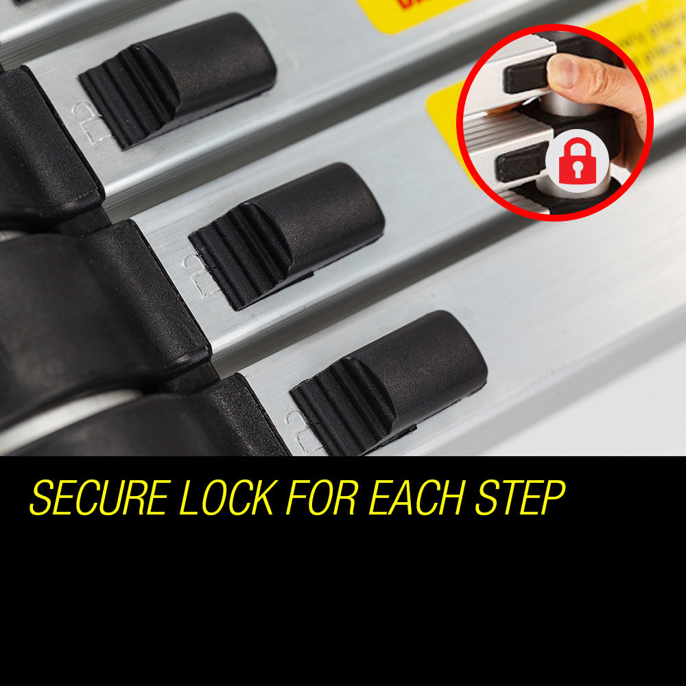 5m Telescopic Aluminium Ladder, 17kg Lightweight Extendable with Safety Features