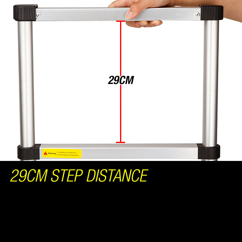 5m Telescopic Aluminium Ladder, 17kg Lightweight Extendable with Safety Features