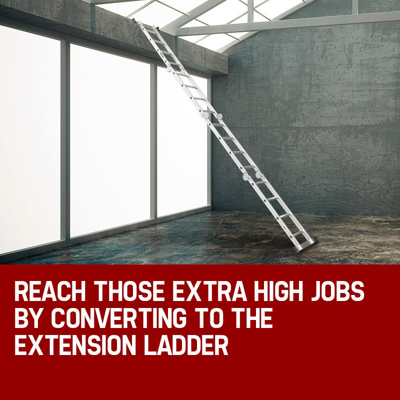 5.8m Multi-Fold Aluminium Ladder - Adjustable, Lightweight, and Compact