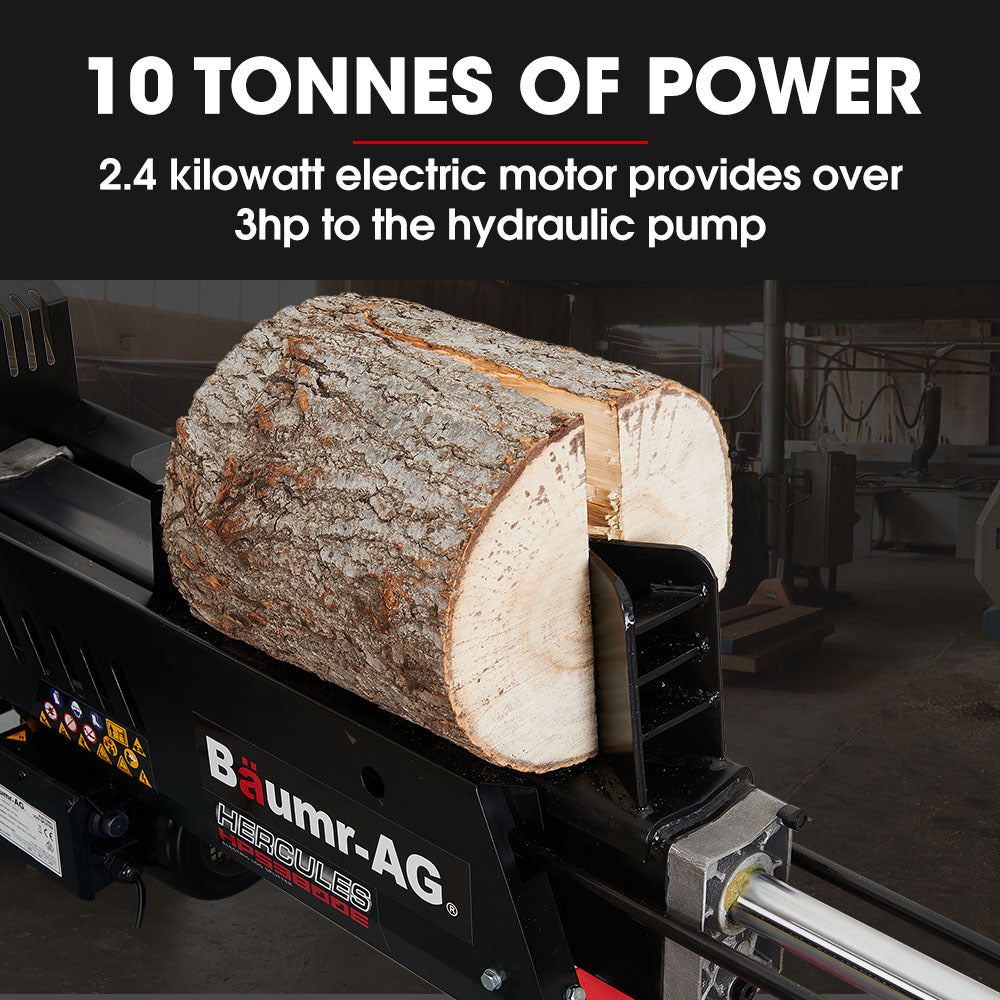 10 Tonne Electric Hydraulic Log Splitter with 0.32m Diameter, 0.52m Length Limit