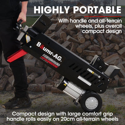 10 Tonne Electric Hydraulic Log Splitter with 0.32m Diameter, 0.52m Length Limit