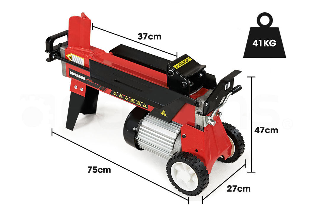 6 Tonne Electric Hydraulic Log Splitter with 0.37m Capacity