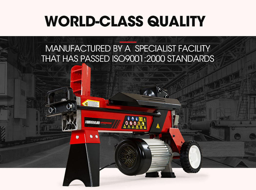 6 Tonne Electric Hydraulic Log Splitter with 0.37m Capacity