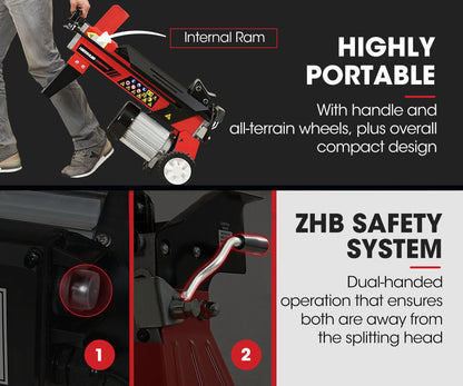 6 Tonne Electric Hydraulic Log Splitter with 0.37m Capacity