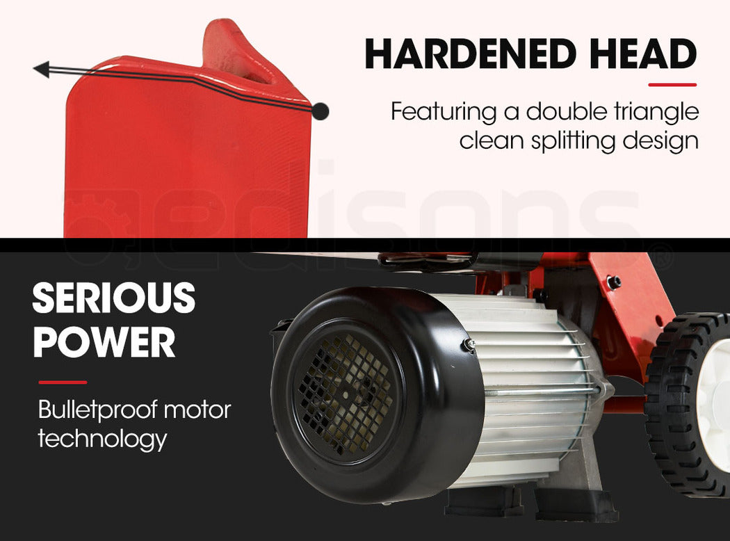 8 Tonne Electric Hydraulic Wood Log Splitter with 0.52m Splitting Capacity