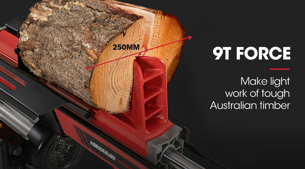 9 Tonne Electric Log Splitter with Hydraulic Ram, 0.52m Capacity