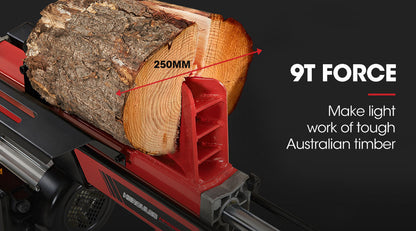 9 Tonne Electric Log Splitter with Hydraulic Ram, 0.52m Capacity