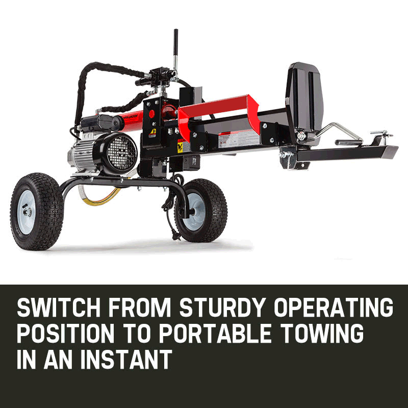 20 Tonne Electric Hydraulic Log Splitter with 0.54m Capacity and Towing Capability