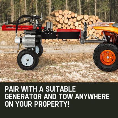 20 Tonne Electric Hydraulic Log Splitter with 0.54m Capacity and Towing Capability