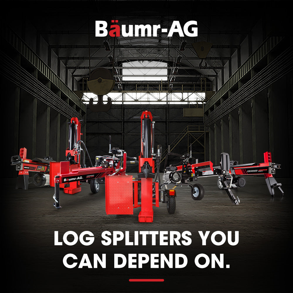 12-Tonne Petrol Hydraulic Log Splitter with 0.25m Wheels and 0.49m Capacity