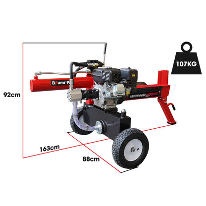 20 Tonne Petrol Hydraulic Log Splitter with 0.54m Capacity and 7s Cycle Time