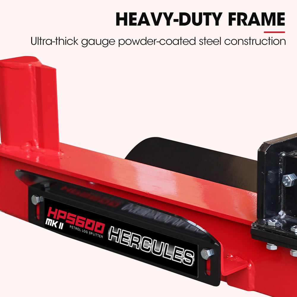 20 Tonne Petrol Hydraulic Log Splitter with 0.54m Capacity and 7s Cycle Time