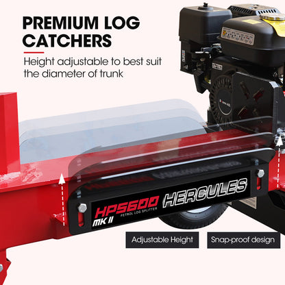 20 Tonne Petrol Hydraulic Log Splitter with 0.54m Capacity and 7s Cycle Time