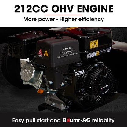 40 Tonne Petrol Hydraulic Log Splitter, 0.65m Logs, 40kg Force, Quick Cycle