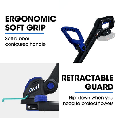 20V Cordless Line Trimmer & Garden Edger, 2.5kg, 5-Angle Swivel Head
