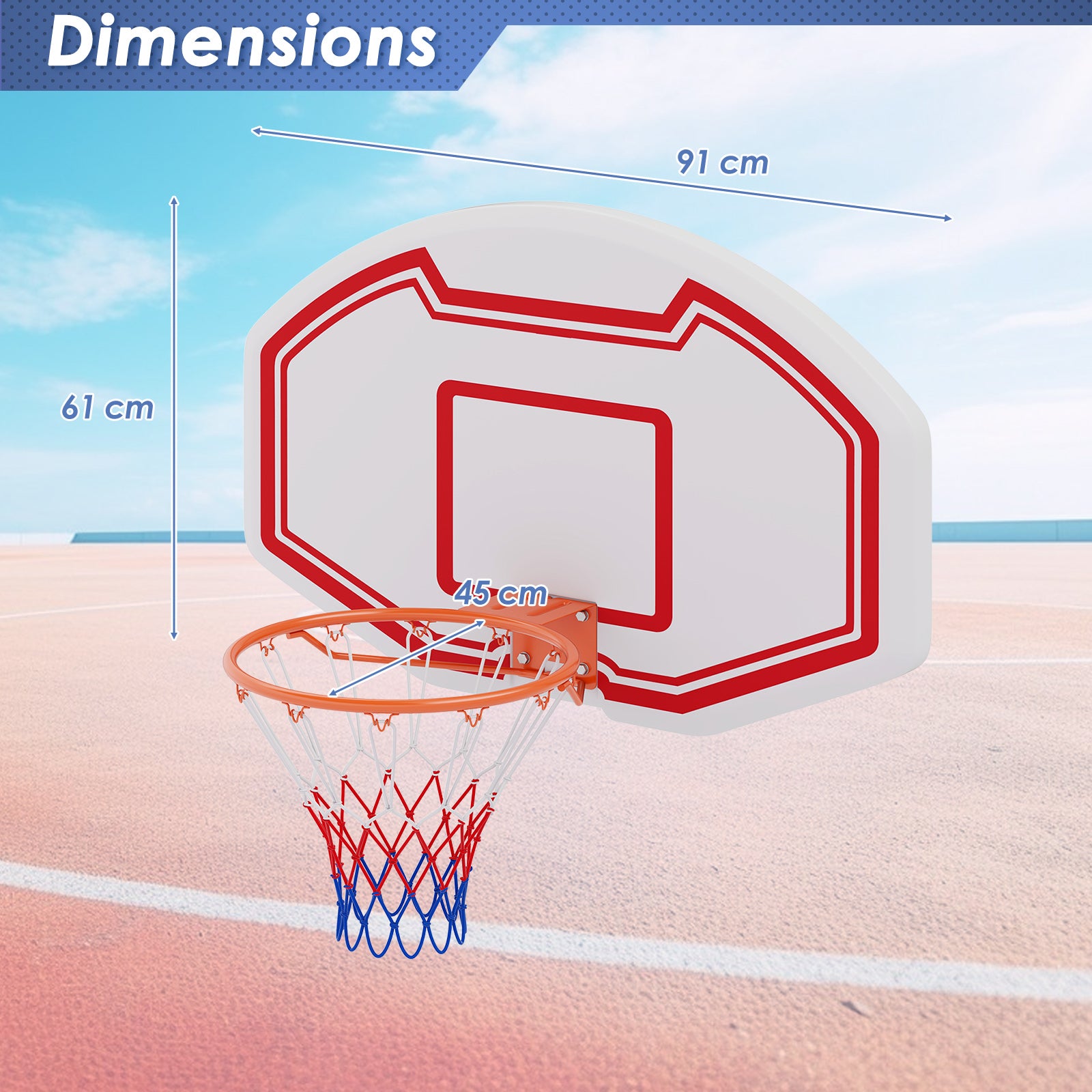 Large Wall Mounted Basketball Hoop Indoor Outdoor Basketball Games