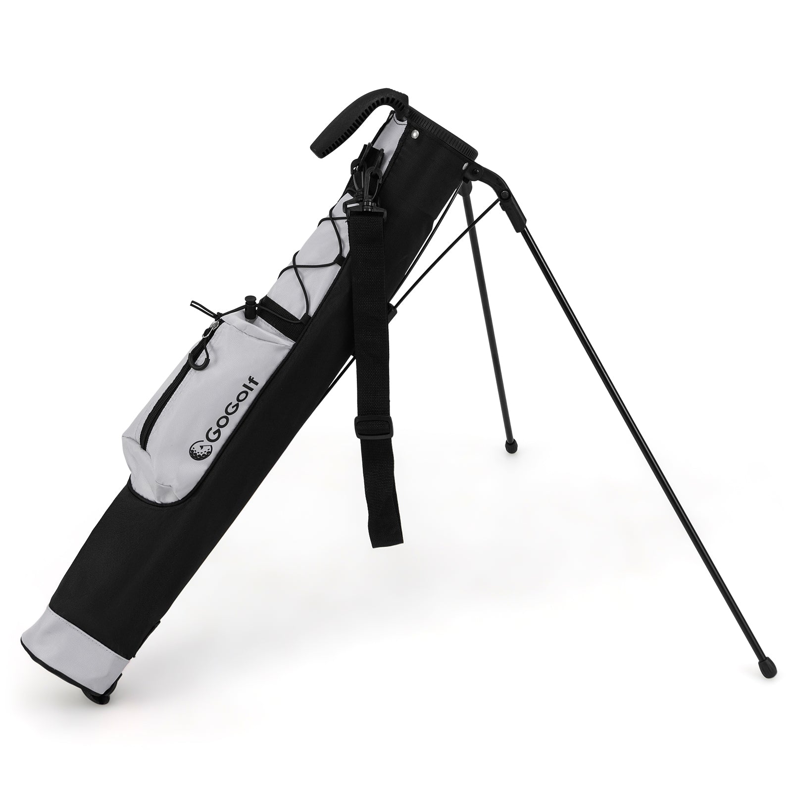 Lightweight Golf Stand Bag with Shoulder Strap and Bottle Holder-Grey