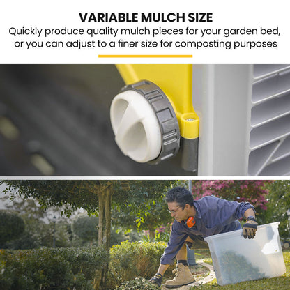 2400W Electric Garden Shredder Mulcher, 0.45m Capacity, 50L Collection Bin