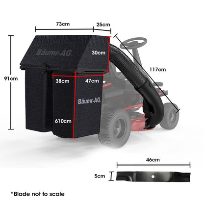150L Grass Catcher for 0.9m Electric Ride-On Lawn Mower - Easy Disposal System