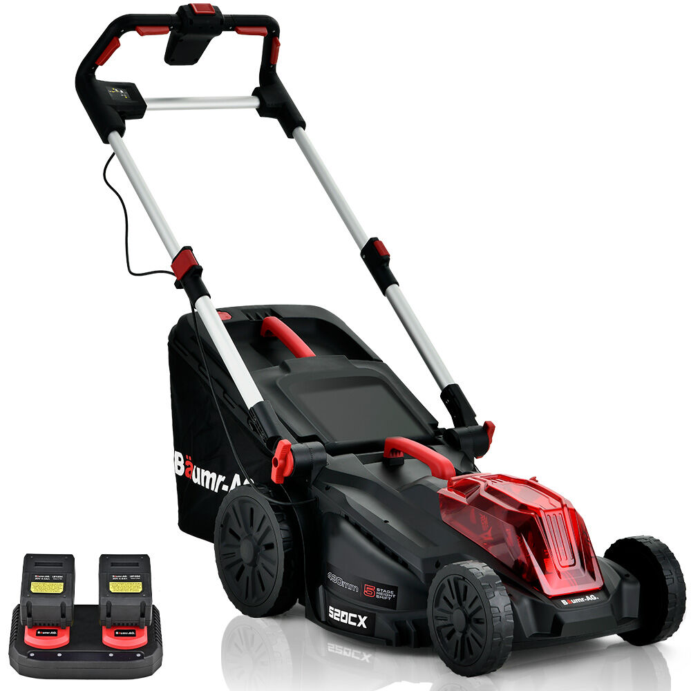 Cordless Lawn Mower 40V, 0.43m Cutting Width, 5 Heights, Mulching Option