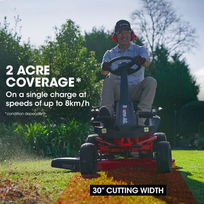 48V Electric Ride-On Lawn Mower with 0.76m Cutting Width and Triple Motors