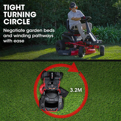 48V Electric Ride-On Lawn Mower with 0.76m Cutting Width and Triple Motors
