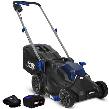 20V Cordless Lawn Mower Kit, Brushless Motor, 0.33m Cut, 5 Heights, 12kg