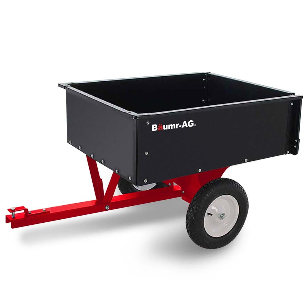 270kg Capacity Steel Dump Cart for Ride-On Mowers with Easy Tipping System