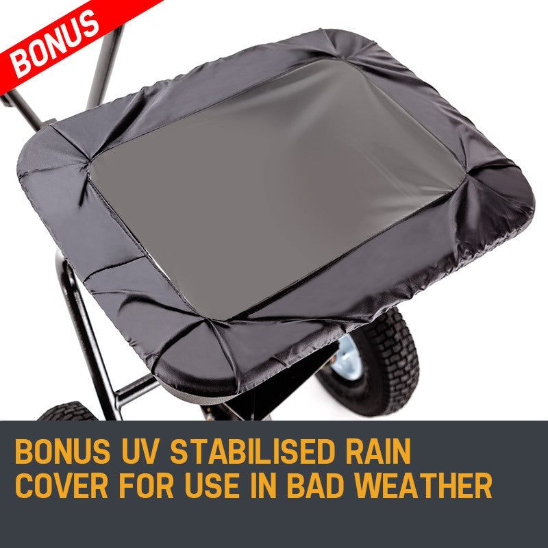 30kg Tow-Behind Spreader with 26L Hopper and Adjustable Flow Control