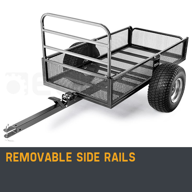 Heavy-Duty Steel Mesh Dump Cart, 560 kg Capacity, for ATV/Garden/Tractor Use