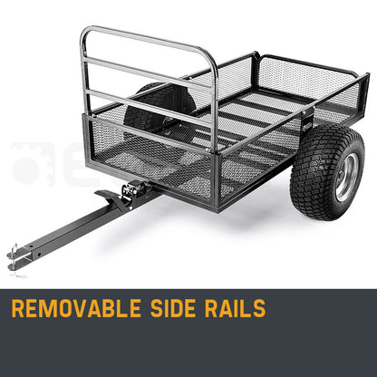 Heavy-Duty Steel Mesh Dump Cart, 560 kg Capacity, for ATV/Garden/Tractor Use