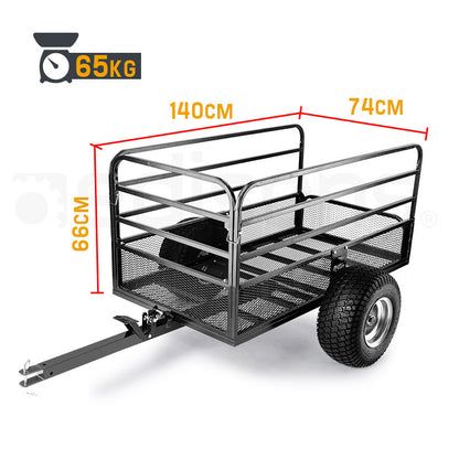Heavy-Duty Steel Mesh Dump Cart, 560 kg Capacity, for ATV/Garden/Tractor Use